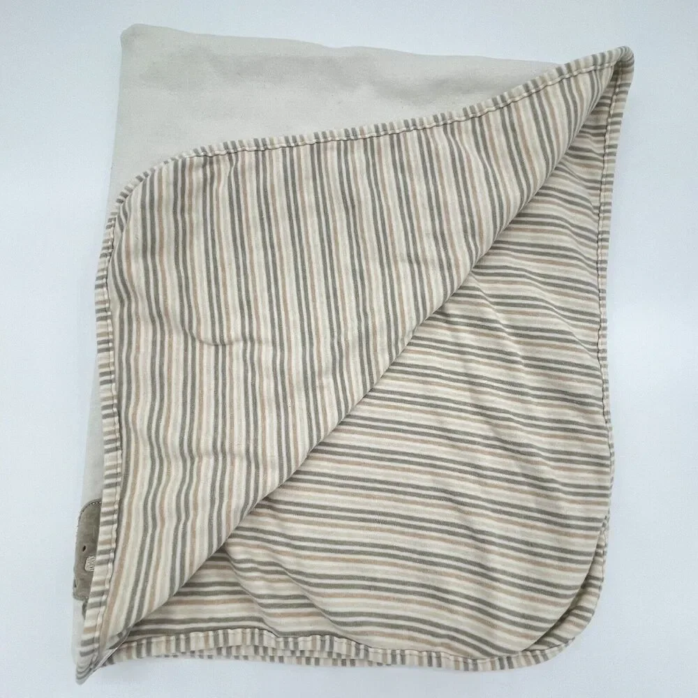 Natures Purest Elephant Blanket Safari Striped Neutral Unisex Striped Gray Tan